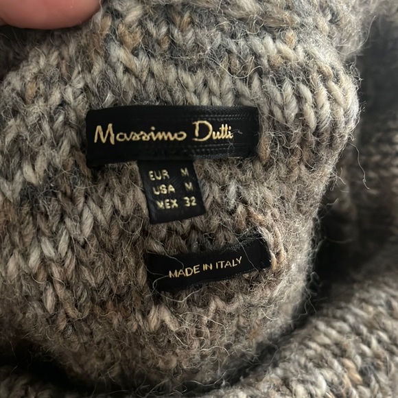 Massimo Dutti Italian Yarn Gray Mock Turtleneck Vest Size Medium Sleeveless - Picture 7 of 8